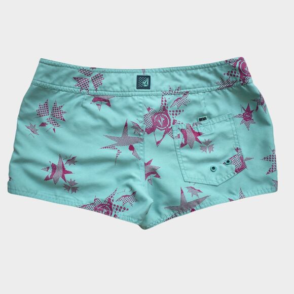 VOLCOM Star Print Shorts Green Size 3 - Picture 2 of 5
